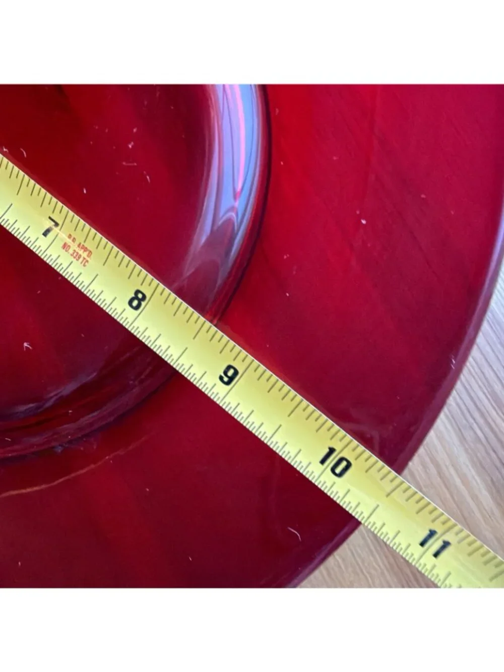 Viking  Ruby Red Glass Dinner Plate 10’’ Gound Base 2
